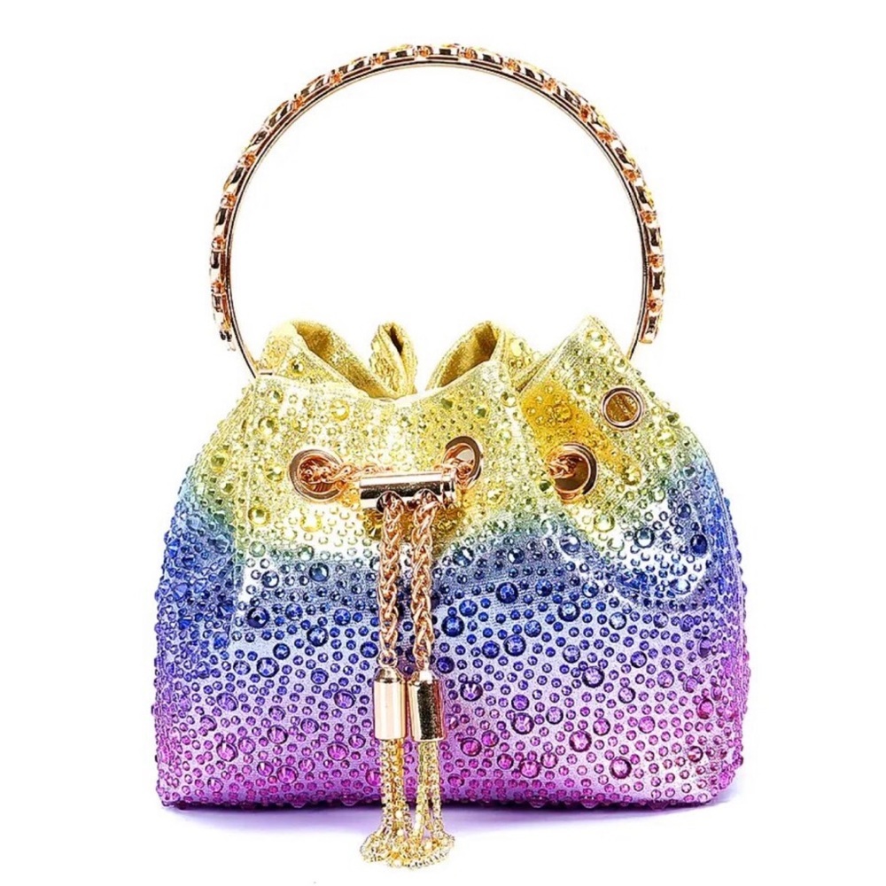 Cape Robbin ombré rhinestone clutch (purple, yellow)